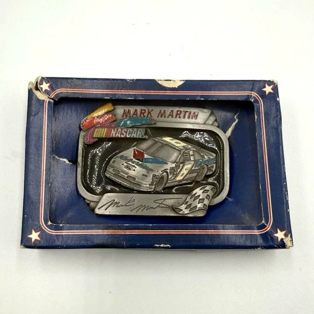 Vintage Mark Martin #6 NASCAR Belt Buckle Limited Edition Buckle Of‎ America
